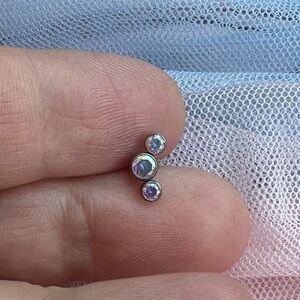 Cartilage Helix Conch ring— aurora borealis CZ 16 gauge 16mm. new w/out tags